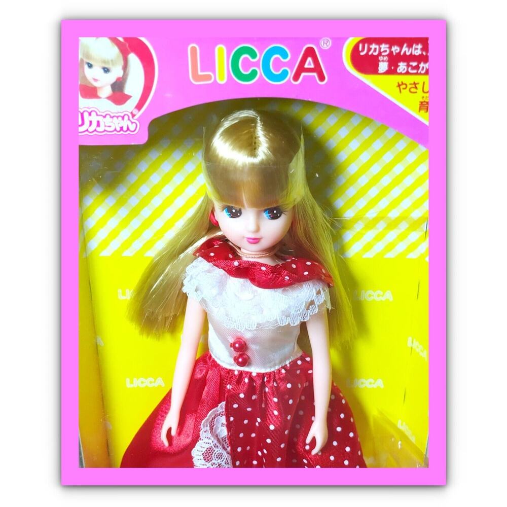 Vtg 1987 Takara Japan 4th Generation Licca Doll Licca-chan Jenny Red Polka Dot
